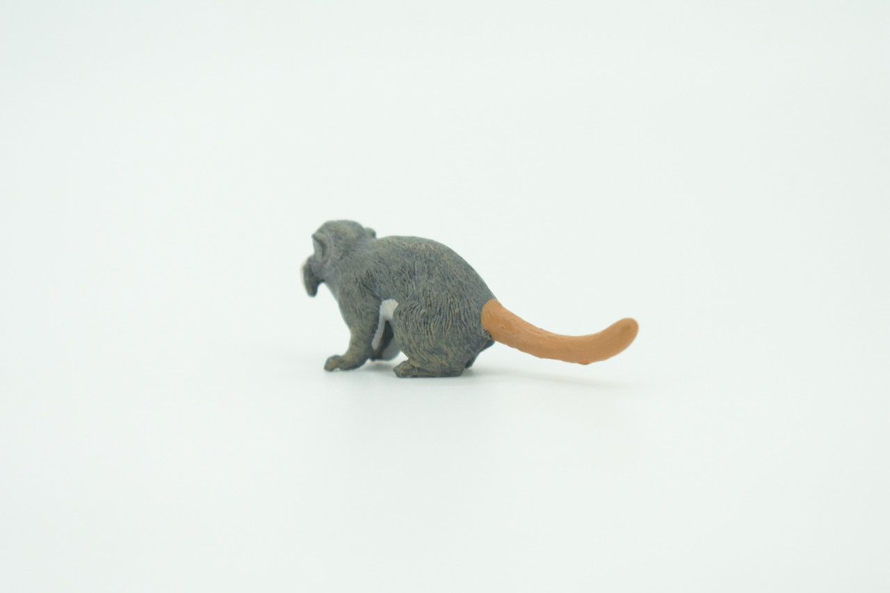 Emperor Tamarin, Monkey, Hand Painted, Educational, Rubber Primate, Realistic Figure, Lifelike, Gift,   1 3/4"     SF61 B16