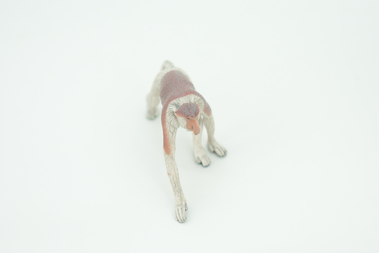 Proboscis Monkey, Long-Nosed Monkey, Hand Painted, Educational, Rubber Primate, Realistic Figure, Lifelike, Gift,   3"    SF66 B16