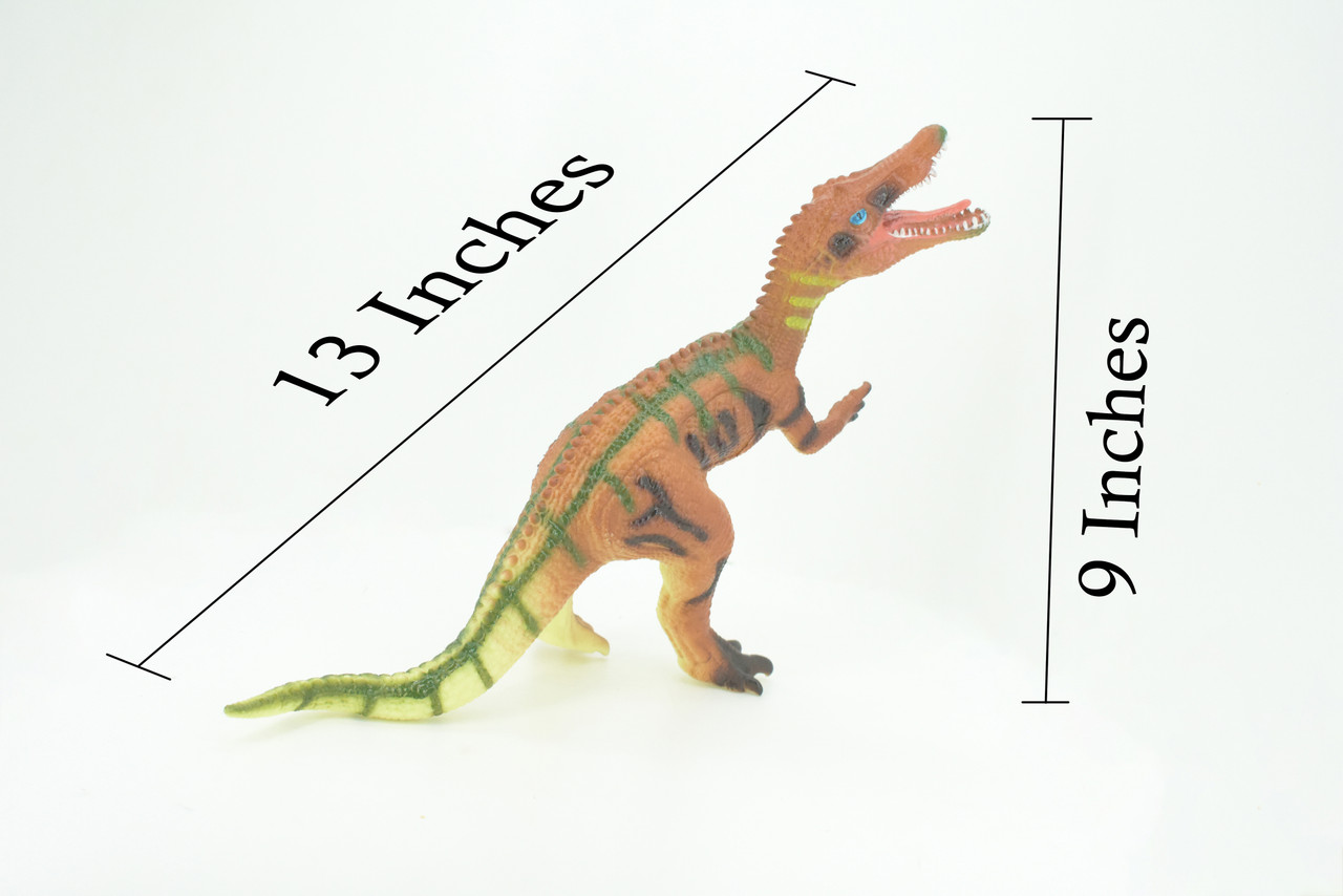Allosaurus, Different Lizard, Jurassic Dinosaur, Hand Painted, Educational, Soft Rubber,  Lifelike Model, Figurine, Replica, Gift,    13"   AR09 B304 