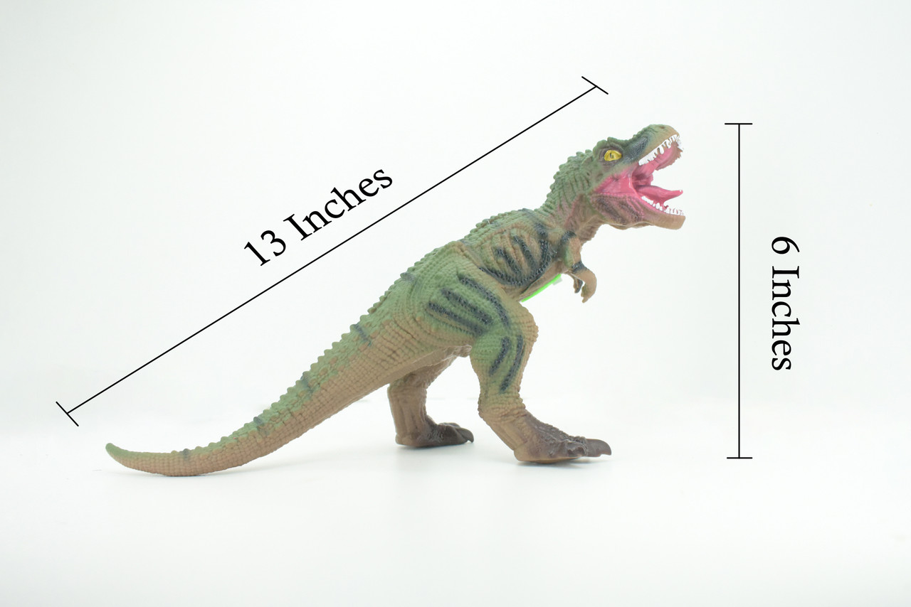 Tyrannosaurus Rex, T Rex,  Cretaceous Dinosaur, Hand Painted, Educational, Soft Rubber,  Lifelike Model, Figurine, Replica, Gift,    13"   AR10 B304 