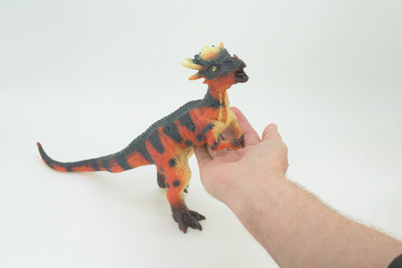 Pachycephalosaurus, thick-headed lizard, Cretaceous Dinosaur, Hand Painted, Educational, Soft Rubber, Lifelike Model, Gift,    13"   AR12 B305 