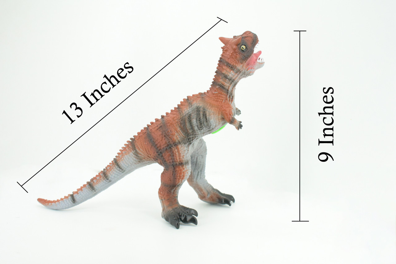 Carnotaurus, Horned Carnivore, Cretaceous Dinosaur, Hand Painted, Educational, Soft Rubber, Lifelike Model, Gift,    13"   AR11 B305 