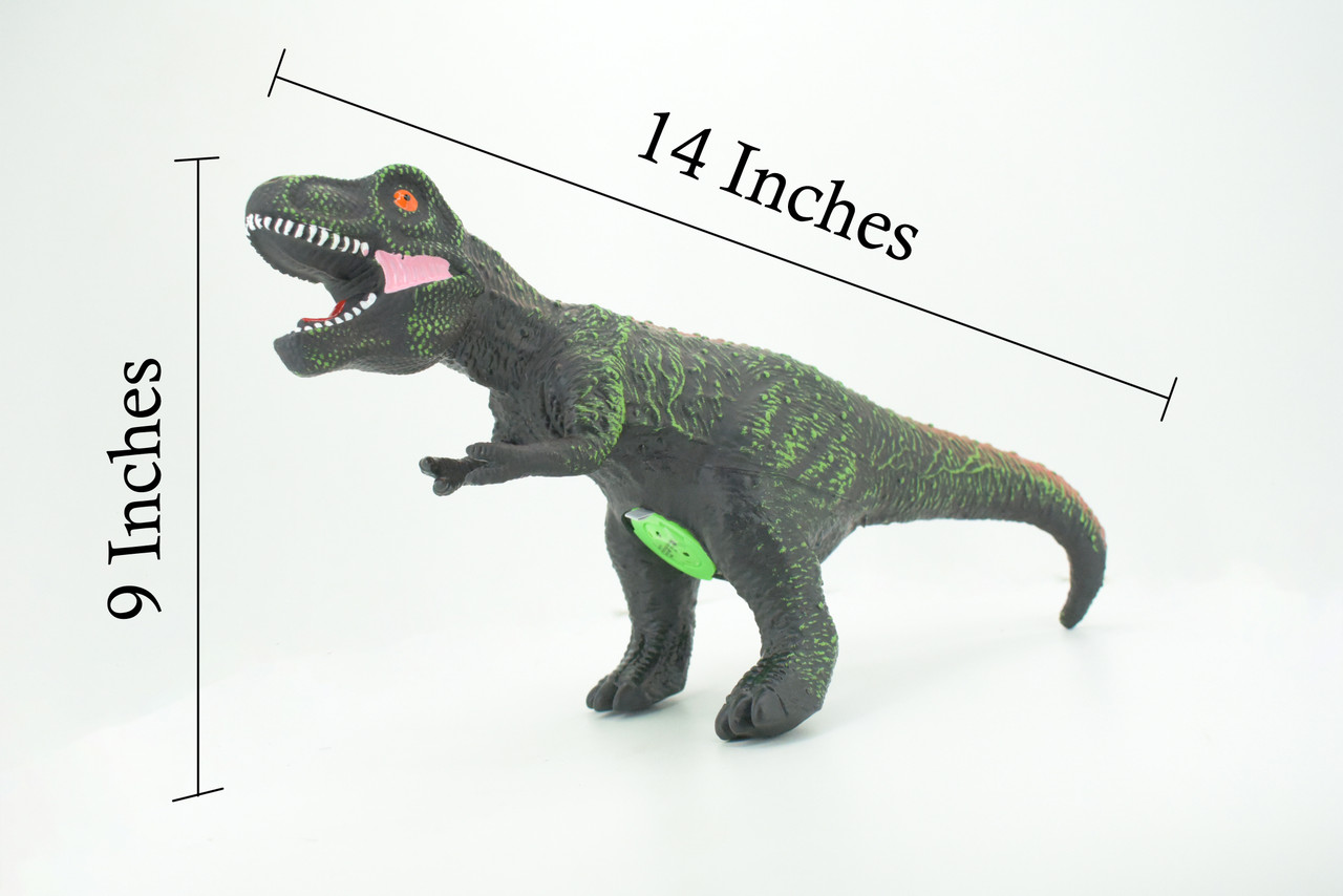 Tyrannosaurus Rex, T Rex, Cretaceous Dinosaur, Hand Painted, Educational, Soft Rubber, Lifelike Model, Figurine, Replica, Gift,    14"   AR05 B303 
