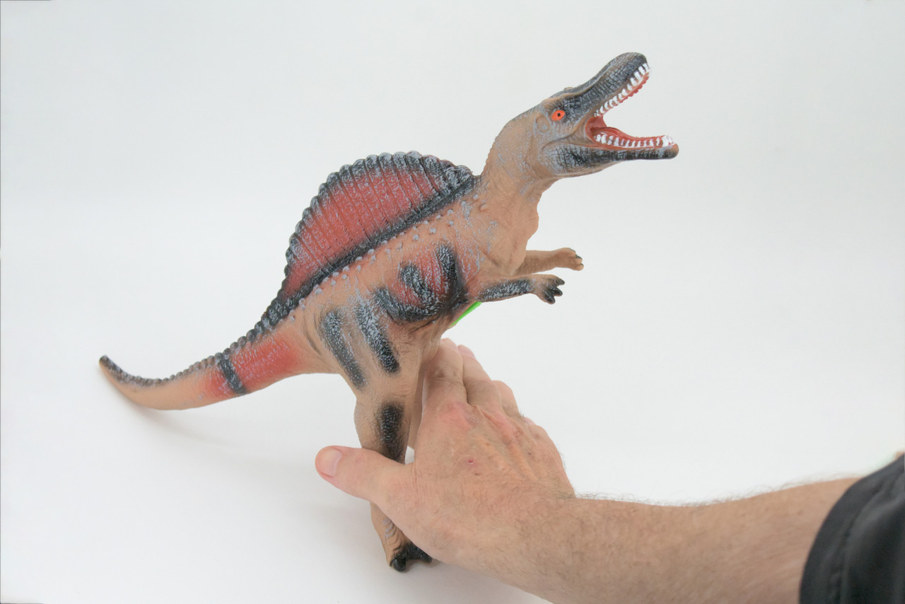 Spinosaurus, Sail-back Dinosaur, Cretaceous, Hand Painted, Educational, Soft Rubber, Lifelike Model, Figurine, Replica, Gift,    15"   AR01 B300