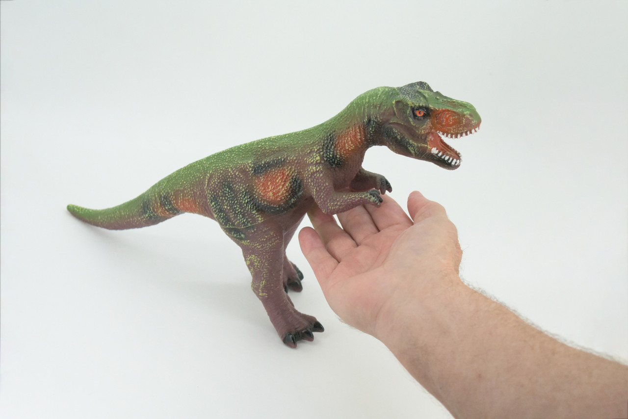 Tyrannosaurus Rex, T Rex, Cretaceous Dinosaur, Hand Painted, Educational, Soft Rubber, Lifelike Model, Figurine, Replica, Gift,    15"   AR06 B303 