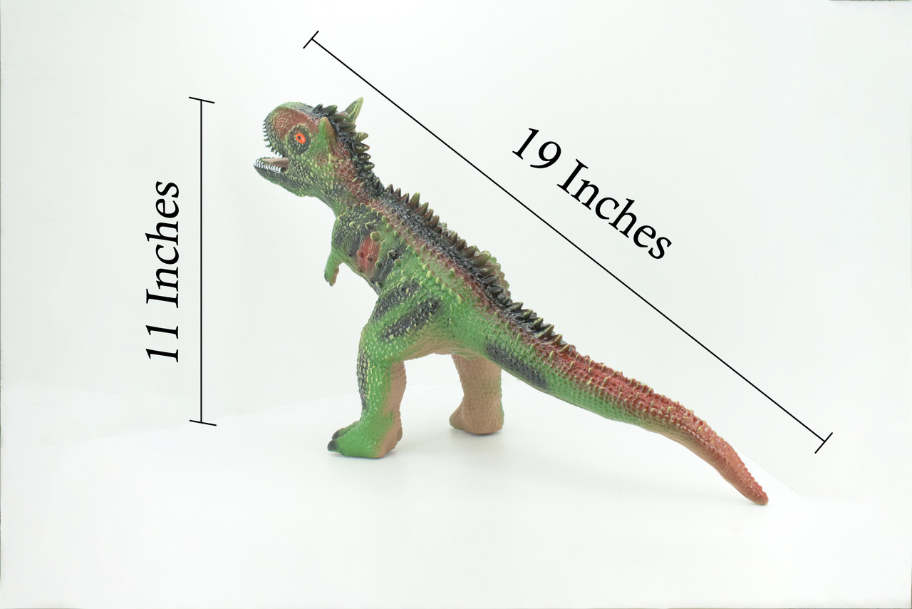 Carnotaurus, Horned Carnivore, Cretaceous Dinosaur, Hand Painted, Educational, Soft Rubber, Lifelike Model, Gift,    19"   AR15 B310 