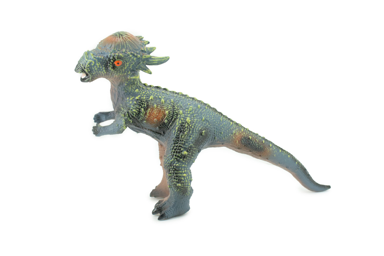 Pachycephalosaurs, Thick-headed lizard, Cretaceous Dinosaur, Hand Painted, Educational, Soft Rubber, Lifelike Model, 18 Inches, 11 Inches Tall.