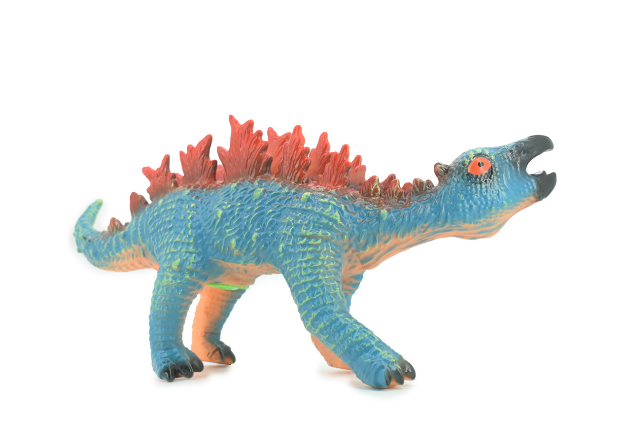 Stegosaurus, Plate-backed Dinosaur, Jurassic, Hand Painted, Educational, Soft Rubber, Lifelike Model,   18 Inches Long, 7 Inches Tall.
