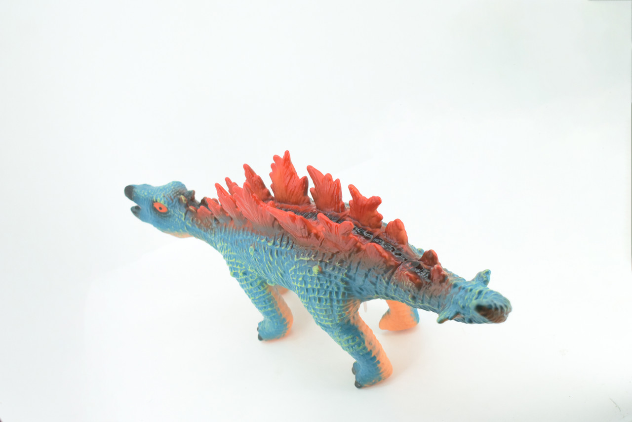 Stegosaurus, Plate-backed Dinosaur, Jurassic, Hand Painted, Educational, Soft Rubber, Lifelike Model, Gift,    18"   AR16 B310 