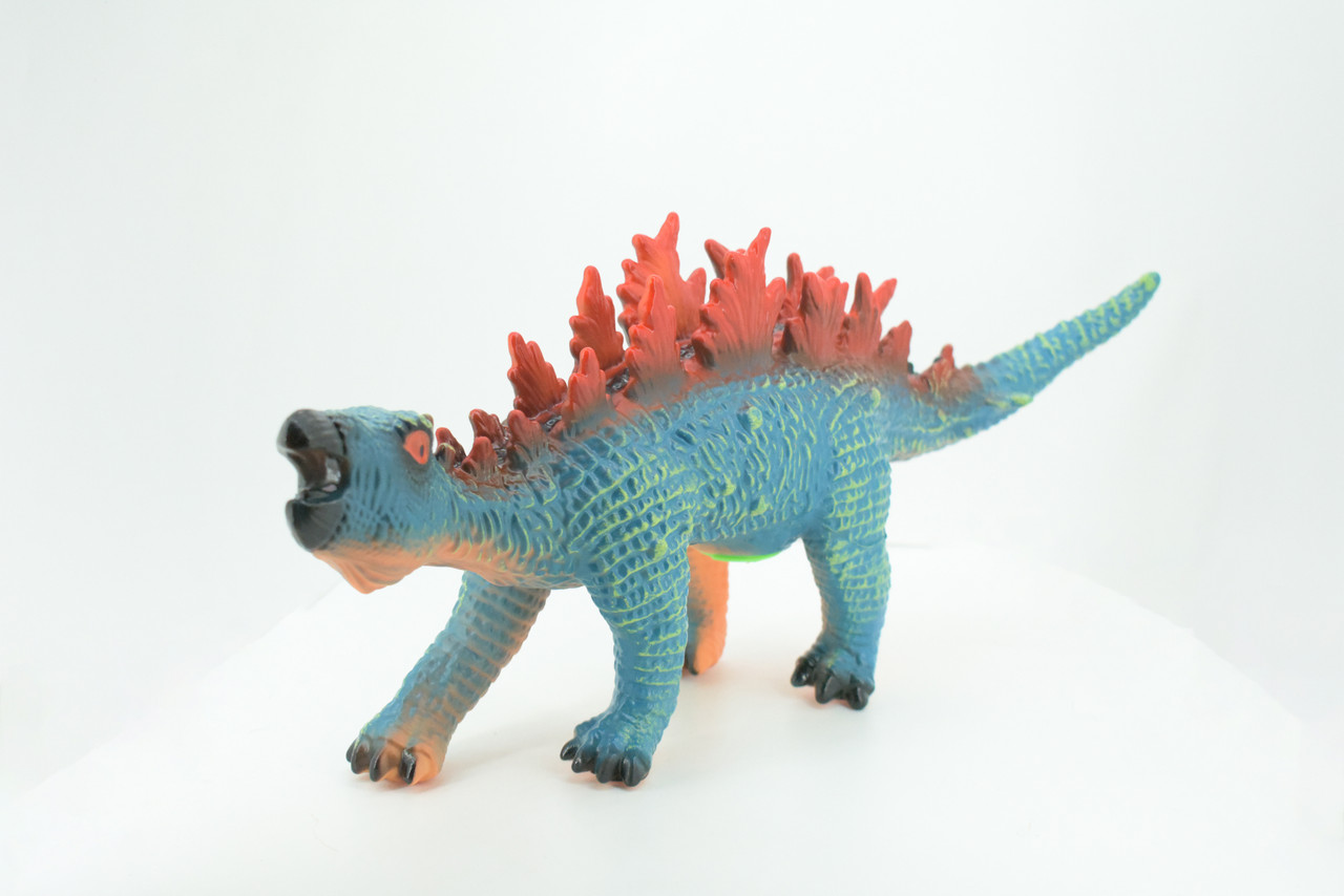 Stegosaurus, Plate-backed Dinosaur, Jurassic, Hand Painted, Educational, Soft Rubber, Lifelike Model, Gift,    18"   AR16 B310 