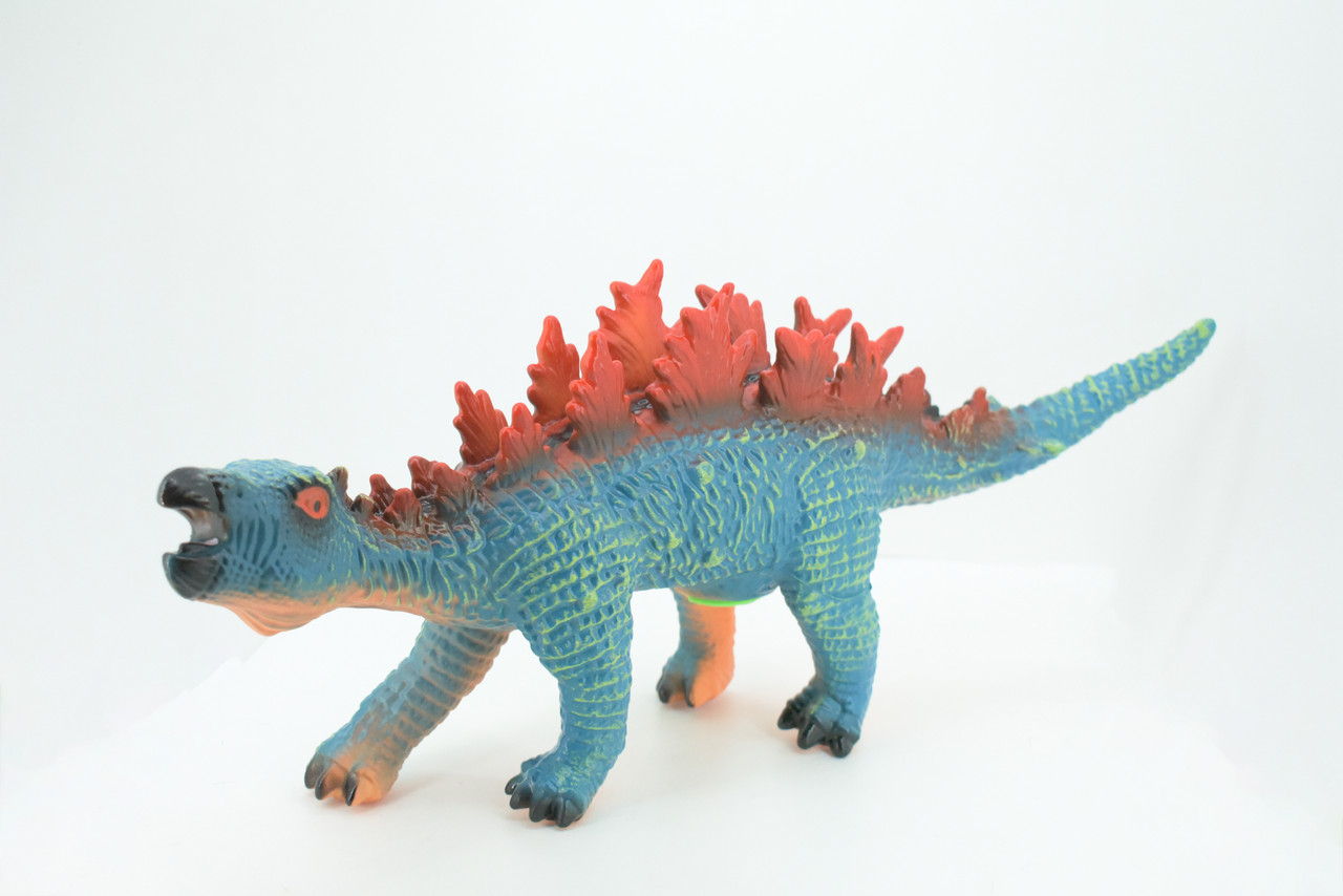 Stegosaurus, Plate-backed Dinosaur, Jurassic, Hand Painted, Educational, Soft Rubber, Lifelike Model, Gift,    18"   AR16 B310 