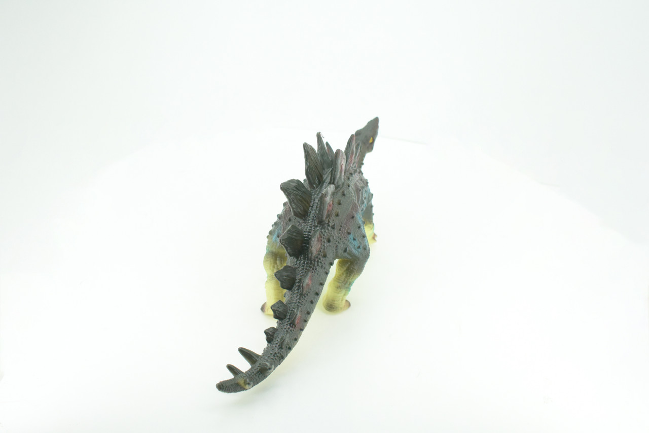 Stegosaurus, Plate-backed Dinosaur, Jurassic, Hand Painted, Educational, Soft Rubber, Lifelike Model, Gift,    12"   AR06 B304 