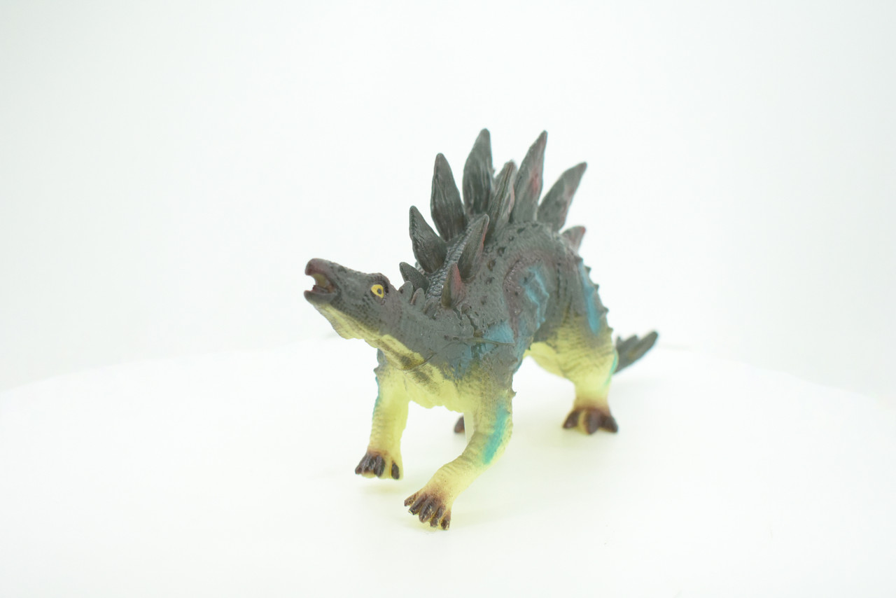 Stegosaurus, Plate-backed Dinosaur, Jurassic, Hand Painted, Educational, Soft Rubber, Lifelike Model, Gift,    12"   AR06 B304 