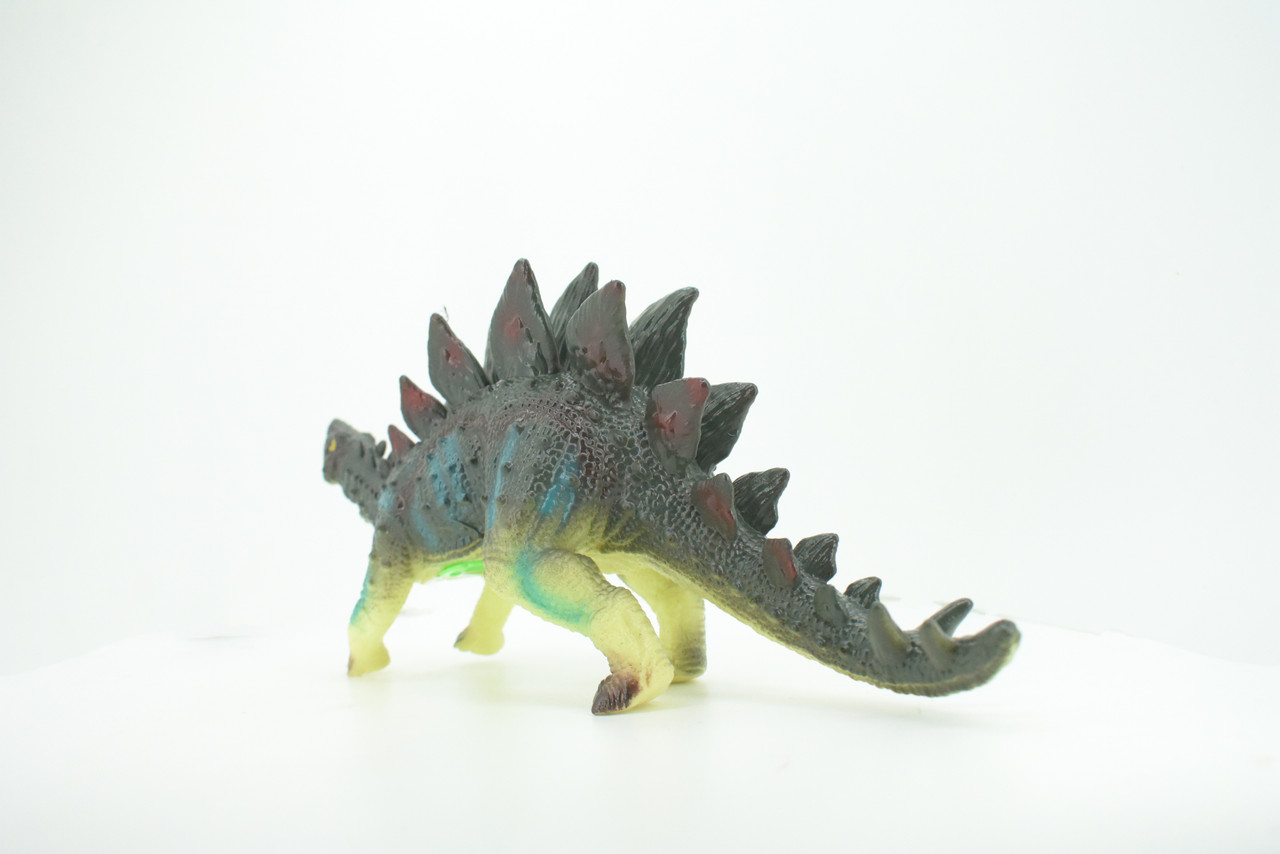 Stegosaurus, Plate-backed Dinosaur, Jurassic, Hand Painted, Educational, Soft Rubber, Lifelike Model, Gift,    12"   AR06 B304 