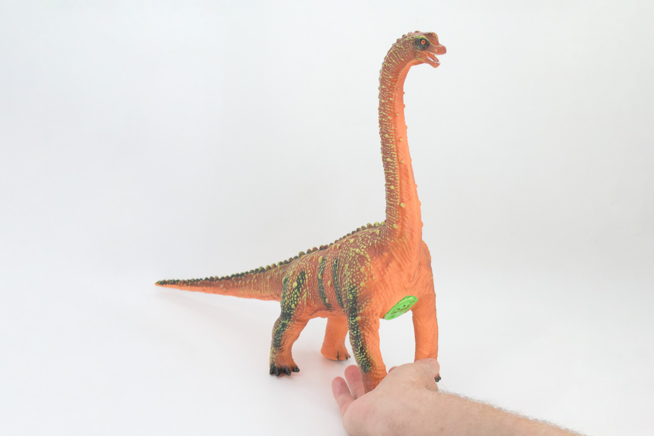 Brachiosaurus, Sauropod Dinosaur, Late Jurassic, Hand Painted, Educational, Soft Rubber, Lifelike Model, Gift,    20"   AR17 B310 
