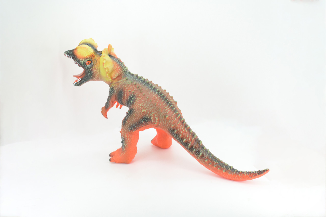 Dilophosaurus, Double-Crested Lizard, Early Jurassic period, Hand Painted, Educational, Soft Rubber, Lifelike Model, Gift,    19"   AR18 B310 