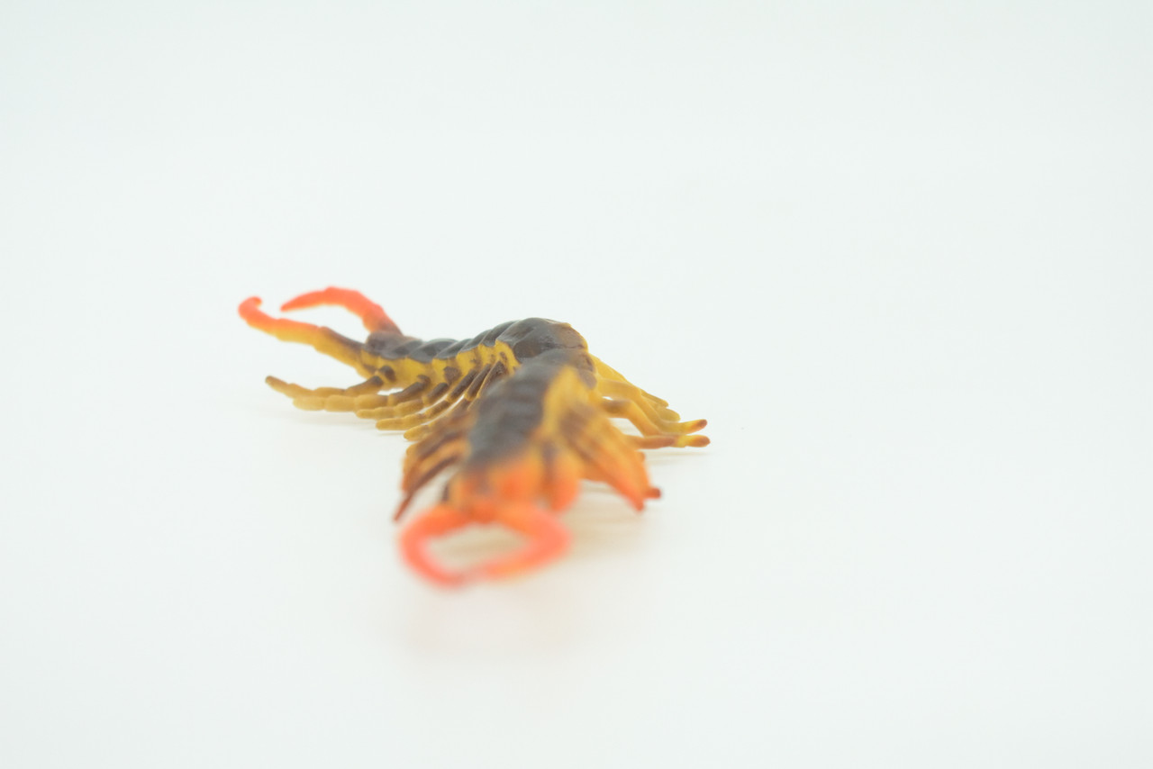 Centipede, Brown, Predatory arthropods, Hand Painted, Rubber Insect, Educational, Realistic Figure, Lifelike Model, Gift,    7"    AR20 B329