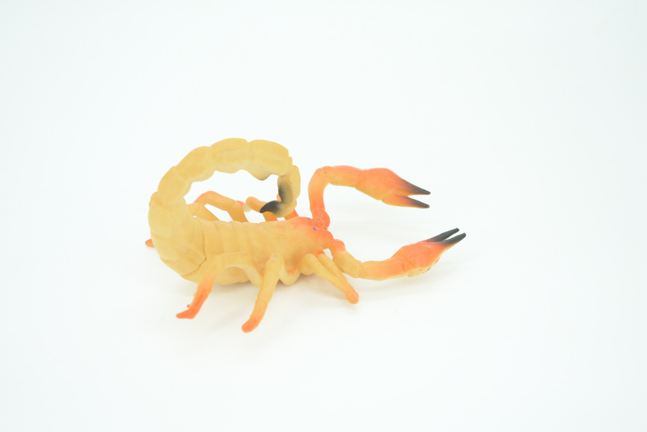 Scorpion, Scorpios, Hand Painted, Rubber arachnid, Educational, Realistic Figure, Lifelike Model,  5 Inches Long, 3 inches Tall.