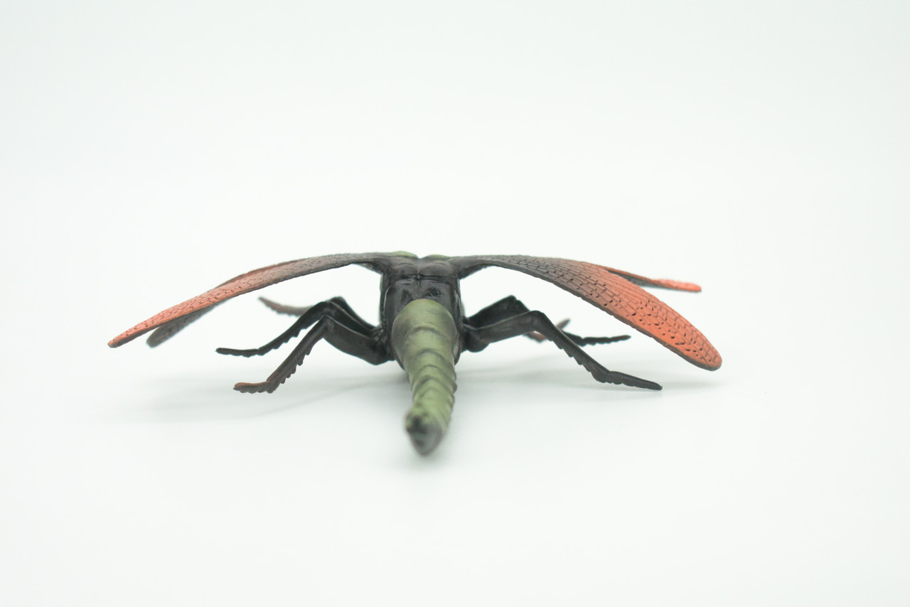 Dragonfly, Green and Red, Emerald Dragonflies, Hand Painted, Rubber Insect, Educational, Realistic Figure, Lifelike Model, Gift,   5"  AR24 B329