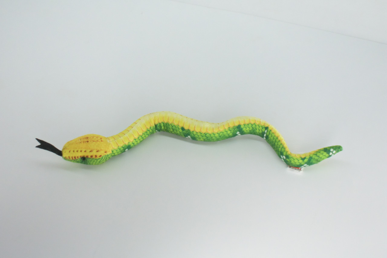 Emerald Tree Boa, Very Nice Plush Snake, Stuffed Reptile, Educational, Realistic Figure, Lifelike Model, Replica, Gift ,   12"   WR08 B306  
