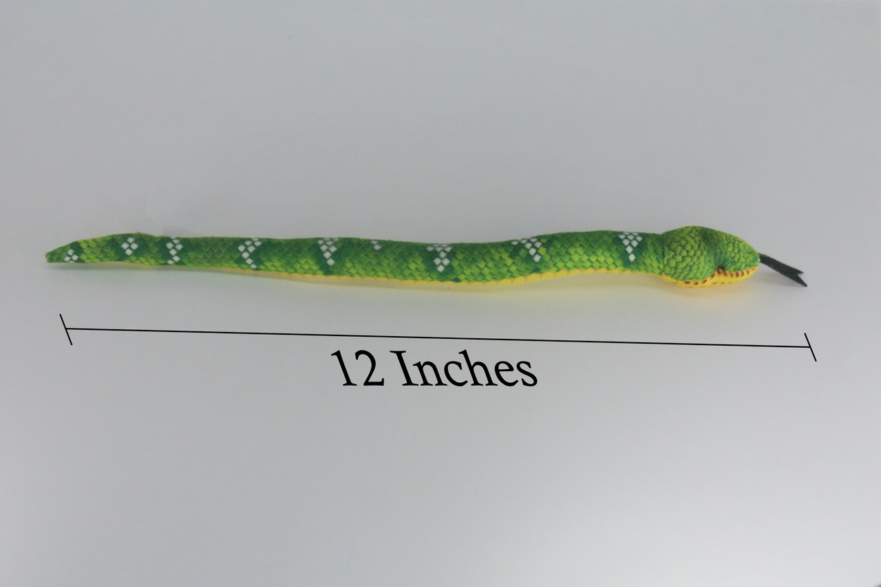 Emerald Tree Boa, Very Nice Plush Snake, Stuffed Reptile, Educational, Realistic Figure, Lifelike Model, Replica, Gift ,   12"   WR08 B306  