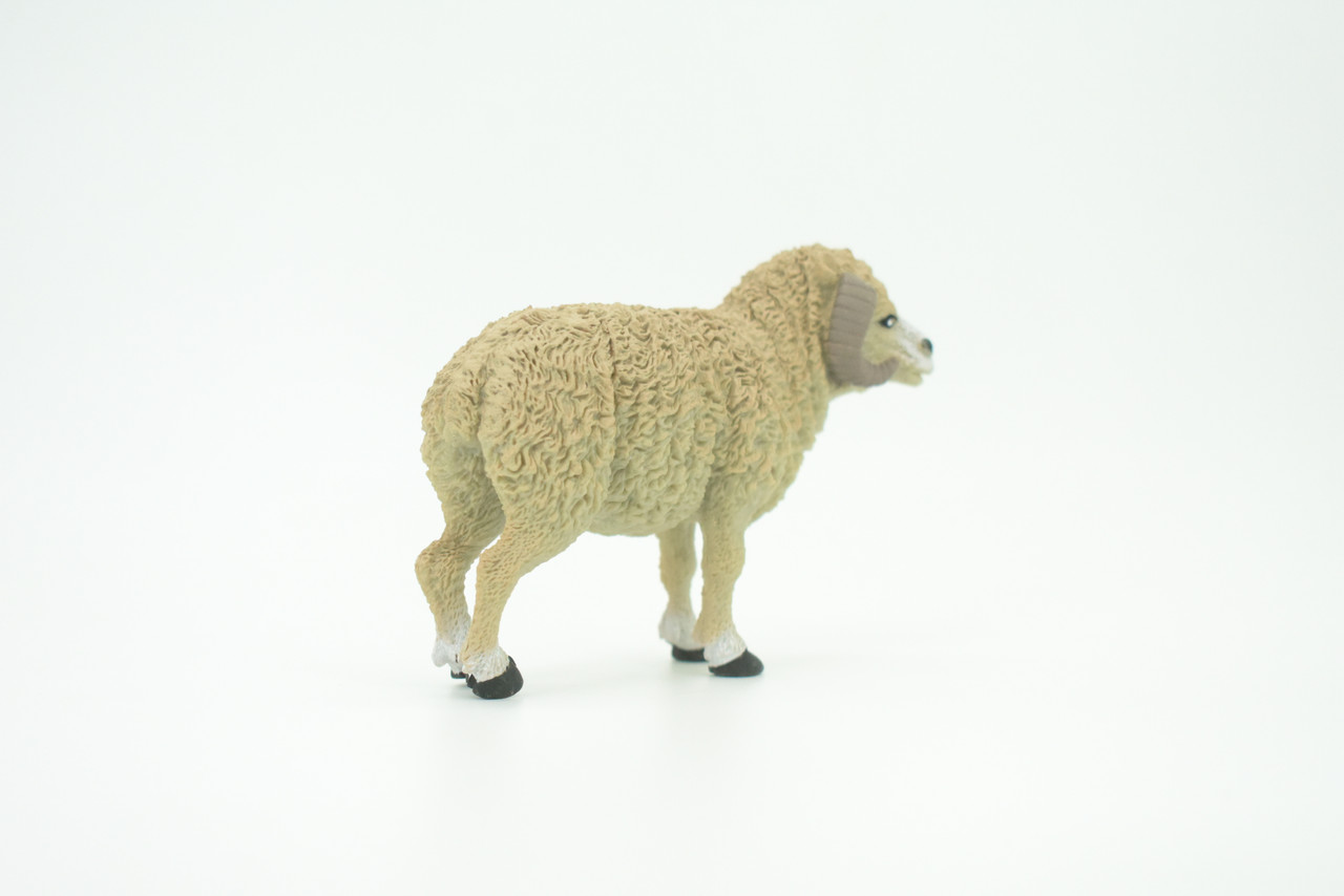 Sheep, Domestic Ram, Educational, Hand Painted, Plastic Animal, Realistic, Toy Figure, Model, Replica, Kids, Gift,      4 1/2"   WR18 B233