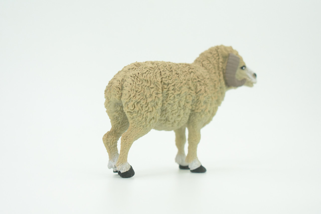 Sheep, Domestic Ram, Educational, Hand Painted, Plastic Animal, Realistic, Toy Figure, Model, Replica, Kids, Gift,      4 1/2"   WR18 B233