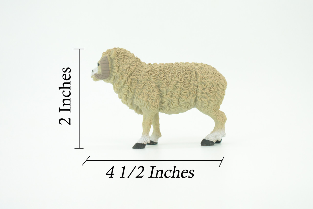 Sheep, Domestic Ram, Educational, Hand Painted, Plastic Animal, Realistic, Toy Figure, Model, Replica, Kids, Gift,      4 1/2"   WR18 B233