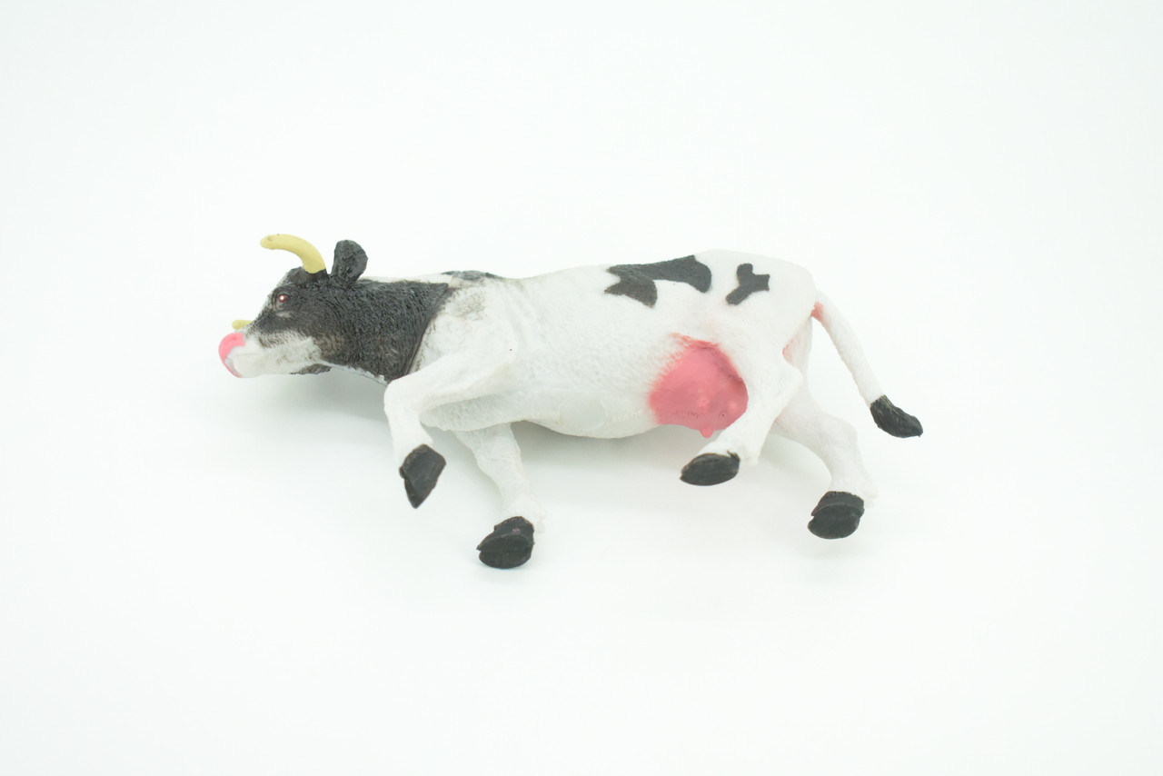 Cow, Dairy Cow, Educational, Hand Painted, Plastic Animal, Realistic, Toy Figure, Model, Replica, Kids, Gift,      5 1/2"   WR19 B233