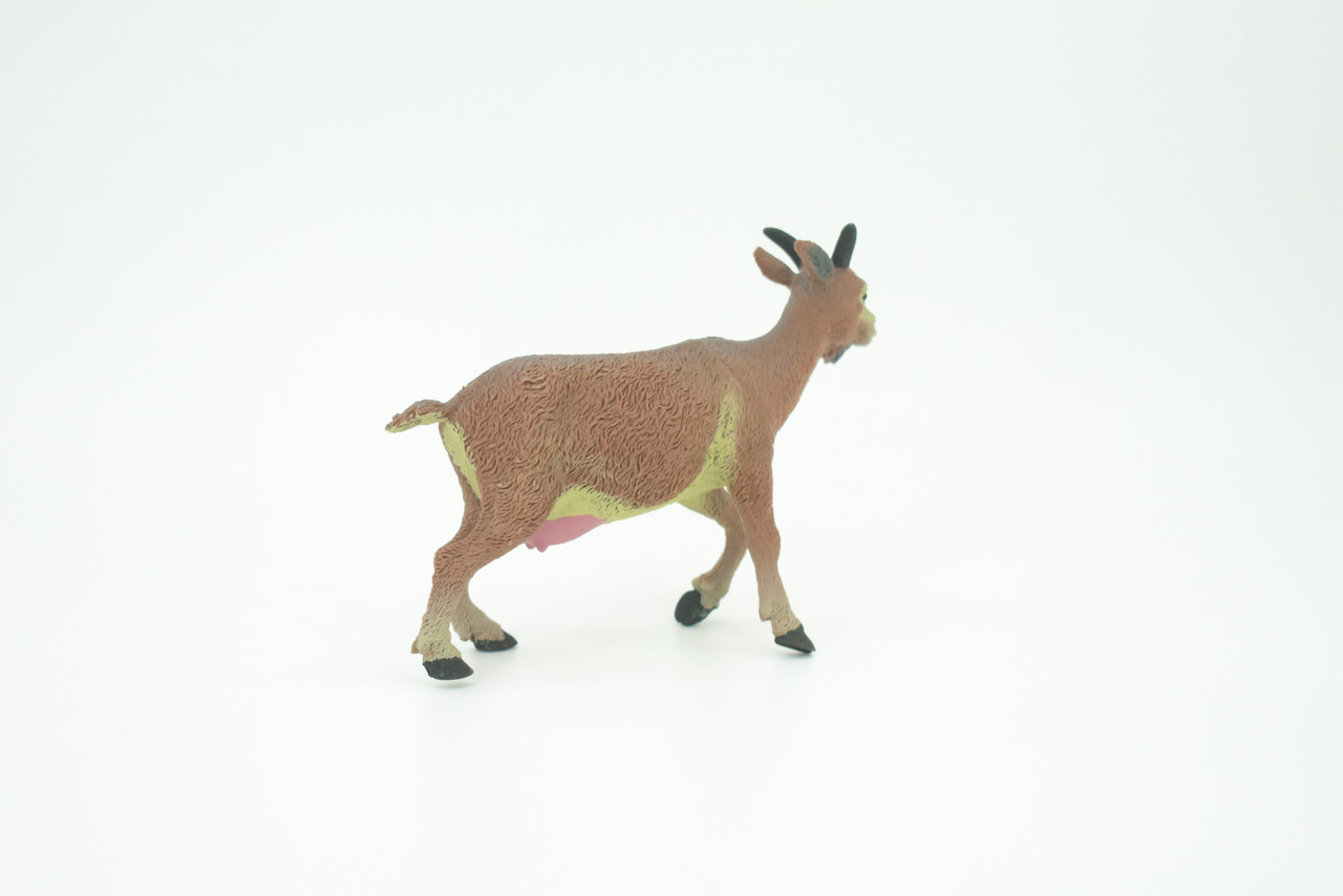 Goat, Domestic Goat, Educational, Hand Painted, Plastic Animal, Realistic, Toy Figure, Model, Replica, Kids, Gift,      5"   WR20 B233