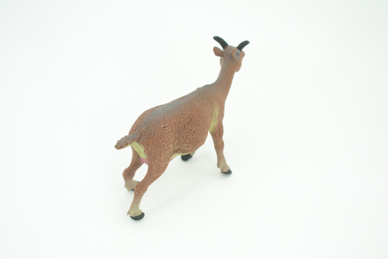 Goat, Domestic Goat, Educational, Hand Painted, Plastic Animal, Realistic, Toy Figure, Model, Replica, Kids, Gift,      5"   WR20 B233