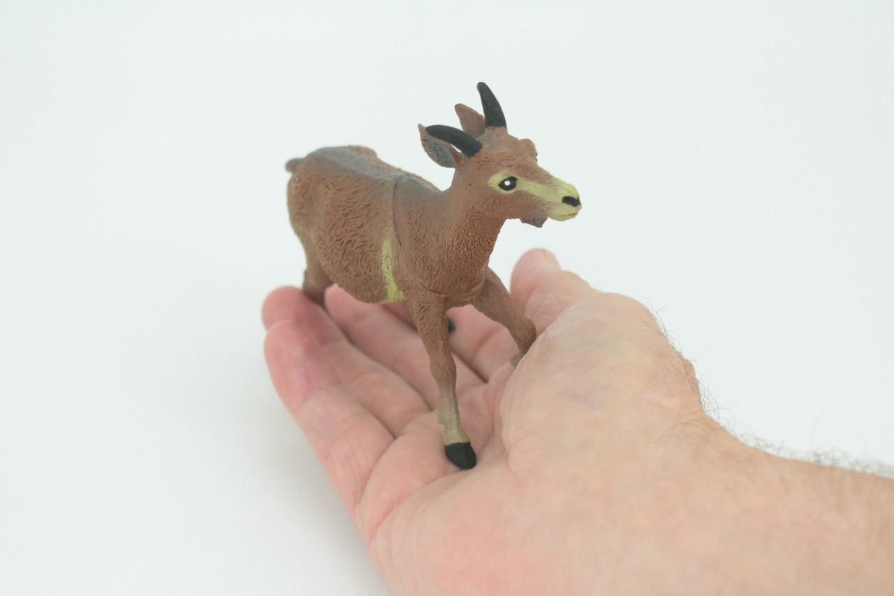 Goat, Domestic Goat, Educational, Hand Painted, Plastic Animal, Realistic, Toy Figure, Model, Replica, Kids, Gift,      5"   WR20 B233
