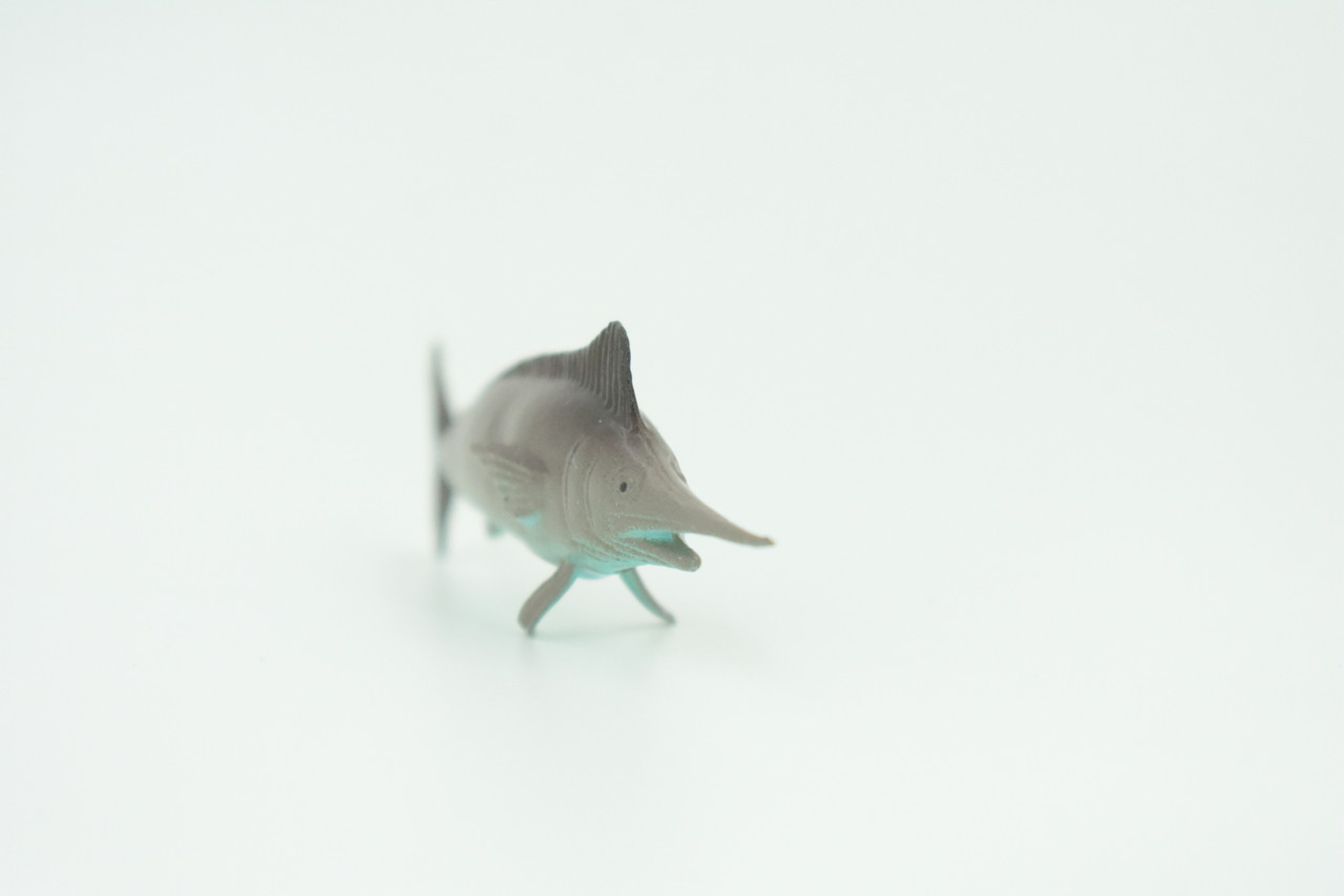 Swordfish, Broadbills, Billfish, Rubber Fish, Realistic Toy Figure, Model, Replica, Kids, Hand Painted, Educational, Gift,    2 3/4"   F583 B34