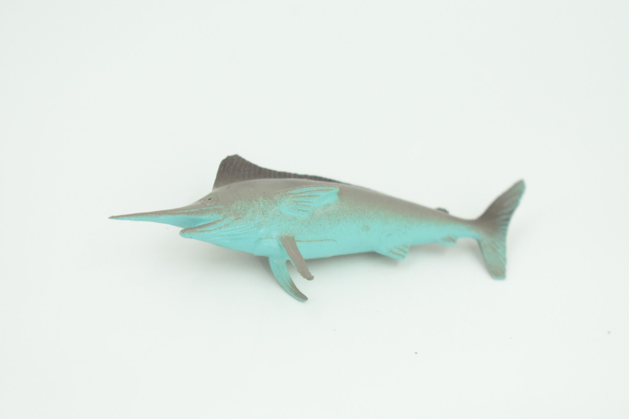 Swordfish, Broadbills, Billfish, Rubber Fish, Realistic Toy Figure, Model, Replica, Kids, Hand Painted, Educational, Gift,    2 3/4"   F583 B34