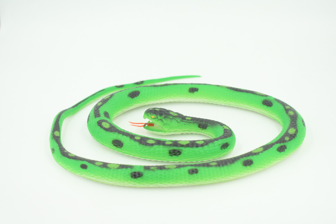 Green Garden Snake, Very Nice Rubber Reptile Design, Educational, Toy, Kids, Realistic Figure, Lifelike, Replica, Gift,    42"   WR28 BB316