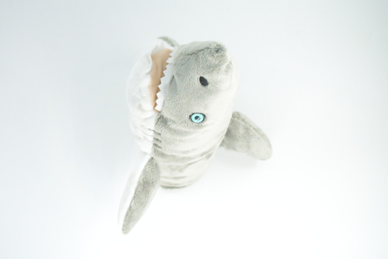Shark Puppet, Great White, Very Nice Plush Puppet, Educational, Realistic Shark Design, Educational, Figure, Lifelike, Gift,   10"    RE01 BB322