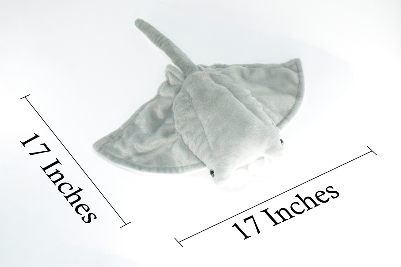 Manta Ray, Devil Fish, Very Nice Plush Ray, Educational, Realistic Rey Design, Educational, Figure, Lifelike, Gift,     17"    RE02 BB321