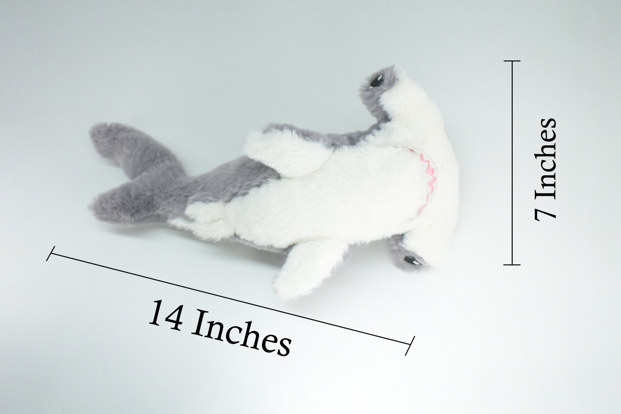 Hammerhead Shark, Very Nice Plush Fish, Educational, Realistic Shark Design, Educational, Figure, Lifelike, Gift,     14"   RE03 BB321
