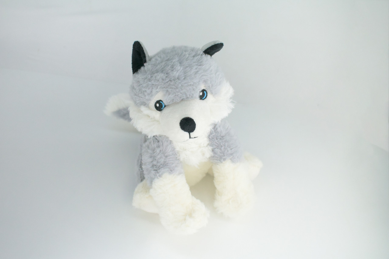 Husky Dog, Siberian Husky, Sitting, Very Nice Plush Animal, Educational, Realistic Design, Educational, Figure, Lifelike, Gift,    8"    RE11 BB320