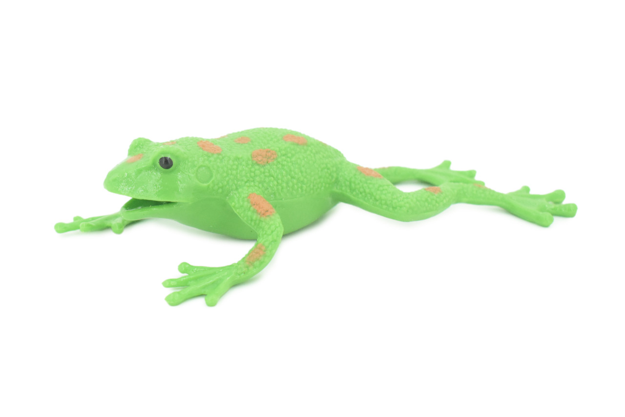 Frog, Stretchable, Squishy, Squeezable, Very nice Soft Rubber Amphibian, Educational, Realistic, Hand Painted, Figure, Replica, Gift, 6" US02 B59