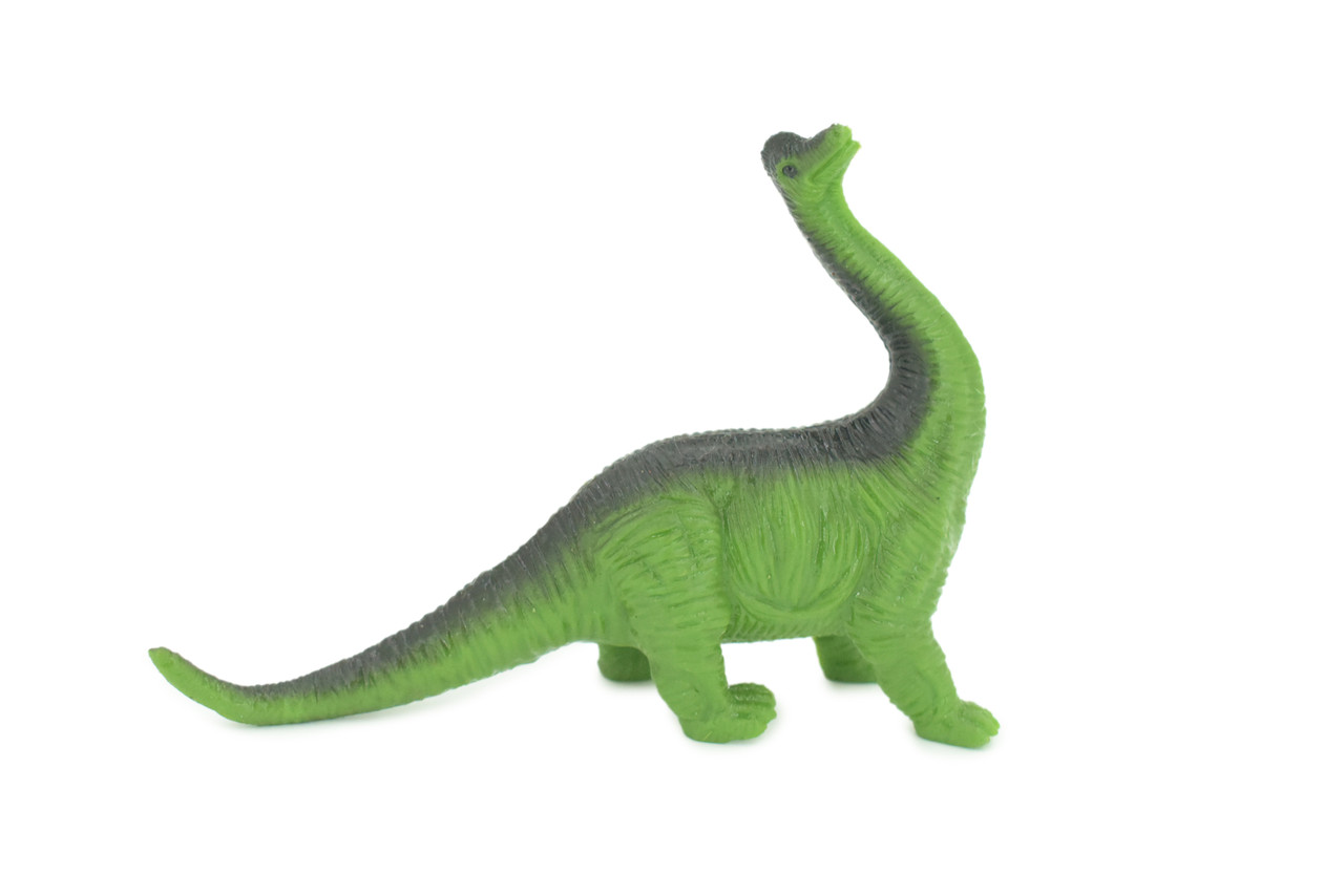 Green Dinosaur Toy, Stretchable, Squishy, Squeezable, Very nice Soft Rubber Reptile, Educational, Realistic, Hand Painted, Figure, Replica, Gift, 5" US06 B59