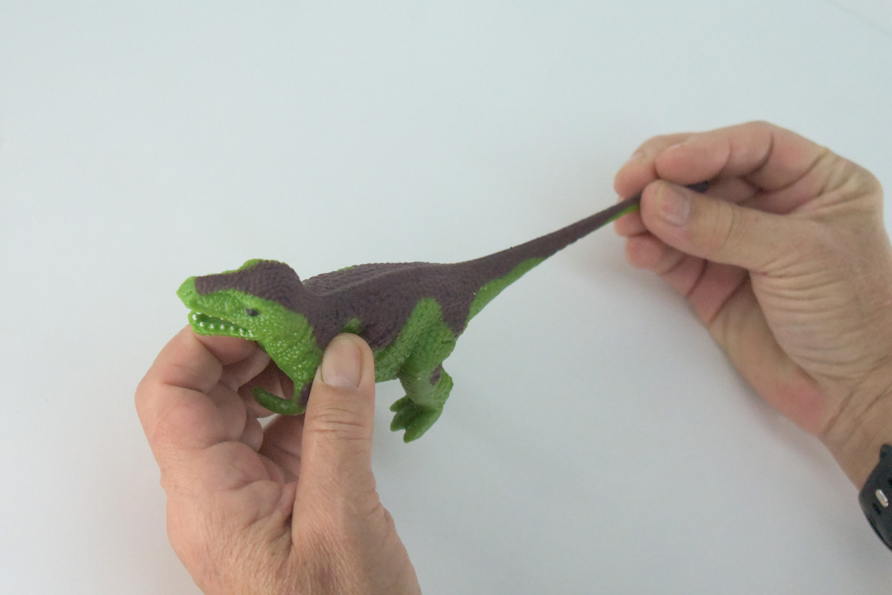 Dinosaur, T-Rex, Stretchable, Squishy, Squeezable, Very nice Soft Rubber Reptile, Educational, Realistic, Hand Painted, Figure,  Gift,    6"     US10 B59