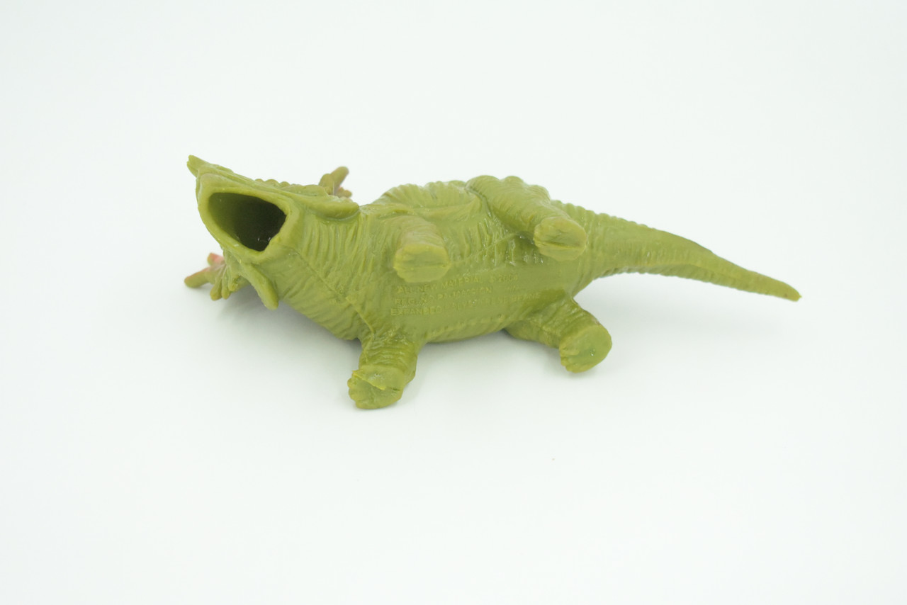 Dinosaur, Triceratops, Stretchable, Squishy, Squeezable, Very nice Soft Rubber Reptile, Educational, Realistic, Hand Painted, Figure,  Gift,    6"     US11 B59