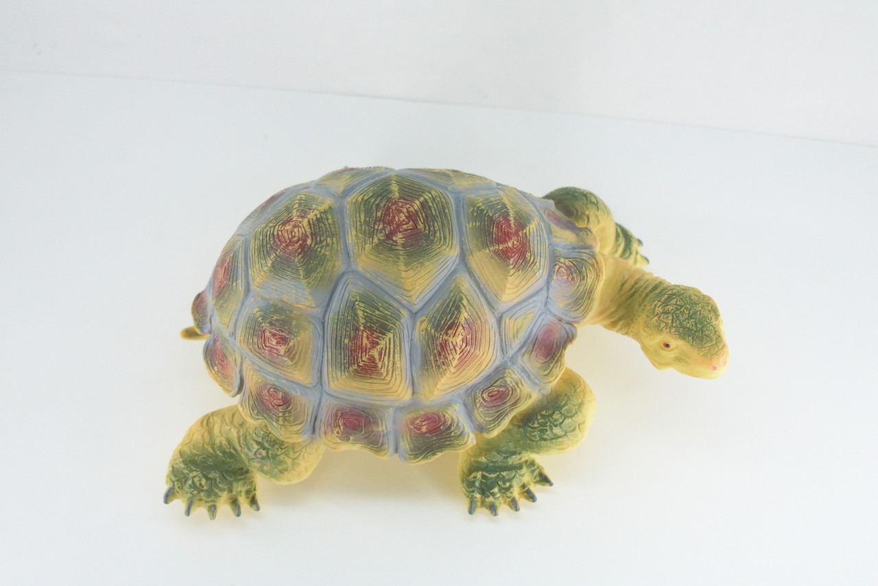 Tortoise, High Quality, Soft Rubber Turtle, Hand Painted, Realistic Reptile, Toy Figure, Model, Replica, Kids, Educational, Gift,     12"   IM09 B655