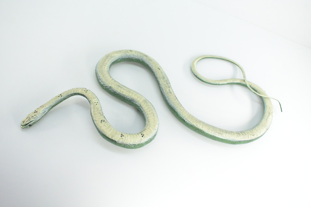 Rat Snake, Green, Hand Painted, High Quality, Hard Rubber Snake, Realistic Reptile, Toy Figure, Model, Replica, Kids, Educational, Gift,      17"   IM12 B657