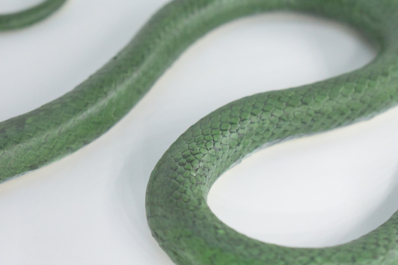 Rat Snake, Green, Hand Painted, High Quality, Hard Rubber Snake, Realistic Reptile, Toy Figure, Model, Replica, Kids, Educational, Gift,      17"   IM12 B657