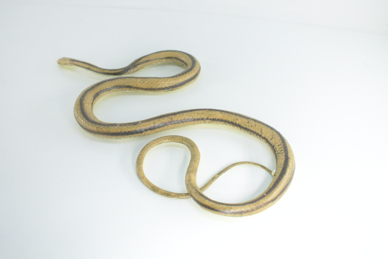 Rat Snake, Brown, Hand Painted, High Quality, Hard Rubber Snake, Realistic Reptile, Toy Figure, Model, Replica, Kids, Educational, Gift,      17"   IM13 B657
