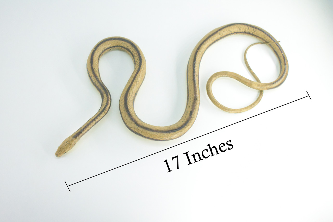 Rat Snake, Brown, Hand Painted, High Quality, Hard Rubber Snake, Realistic Reptile, Toy Figure, Model, Replica, Kids, Educational, Gift,      17"   IM13 B657