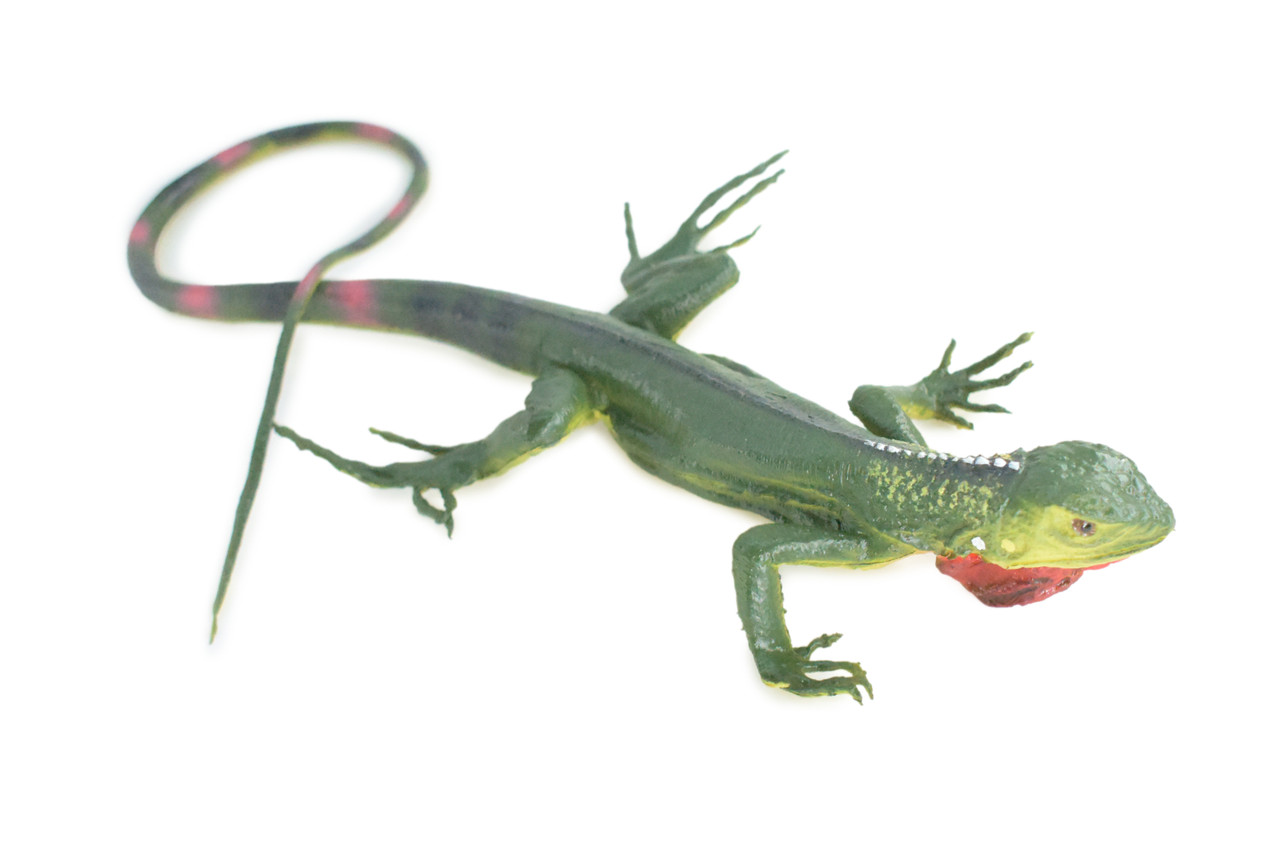 Iguana, High Quality, Hand Painted, Hard Rubber Lizard, Realistic Reptile, Toy Figure, Model, Replica, Kids, Educational, 15 Inches Long.