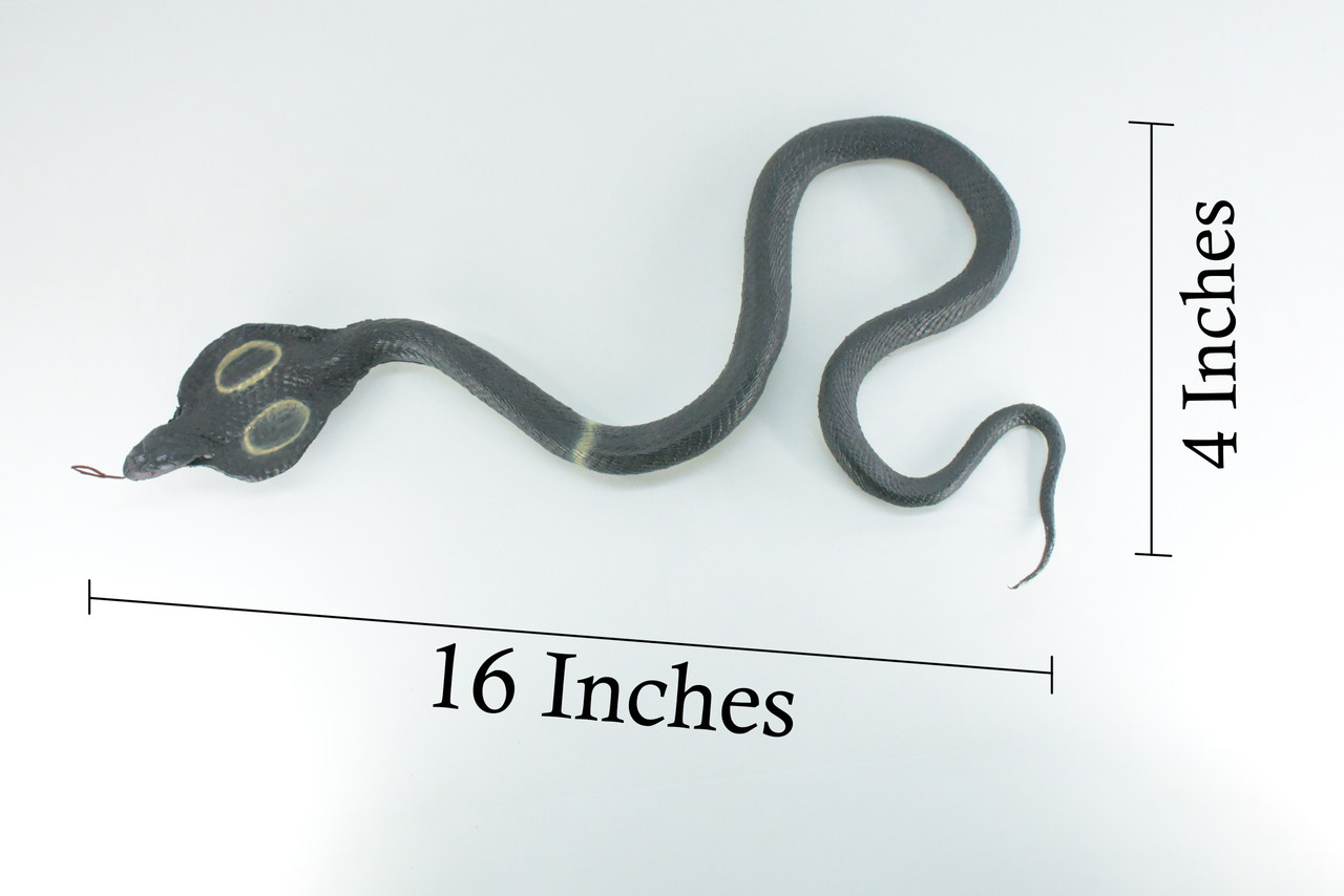 King Cobra, High Quality, Hand Painted, Hard Rubber Snake, Realistic Reptile, Toy Figure, Model, Replica, Kids, Educational, Gift,    16"    IM18 B656